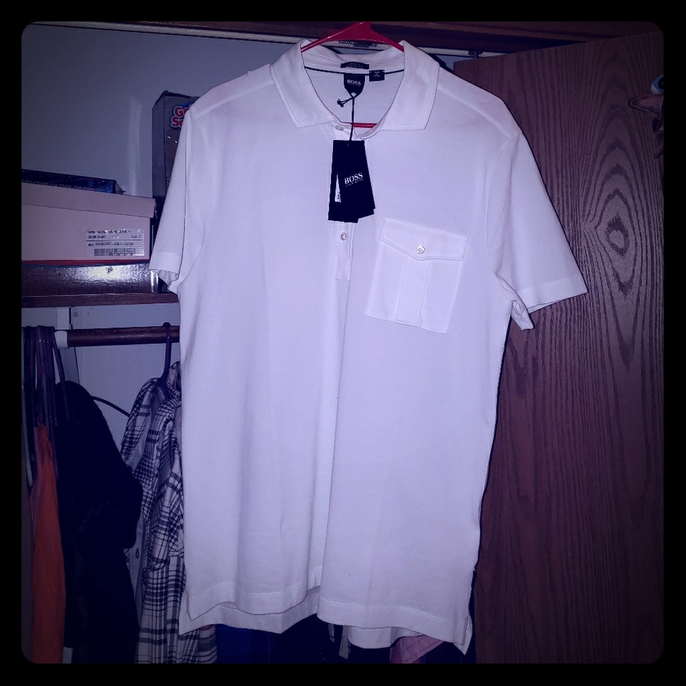 Mens White Polo Shirt!